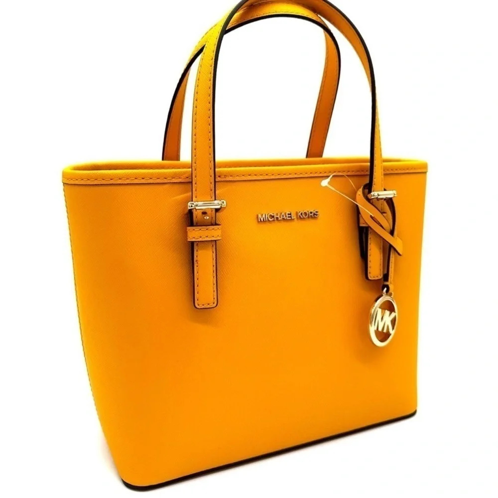 Michael Kors Jet Set Travel Extra-Small Top Zip Tote Bag Jasmine Yellow - Picture 5 of 10